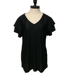 KIKULA Hollow Jaquard Design Top - Size L